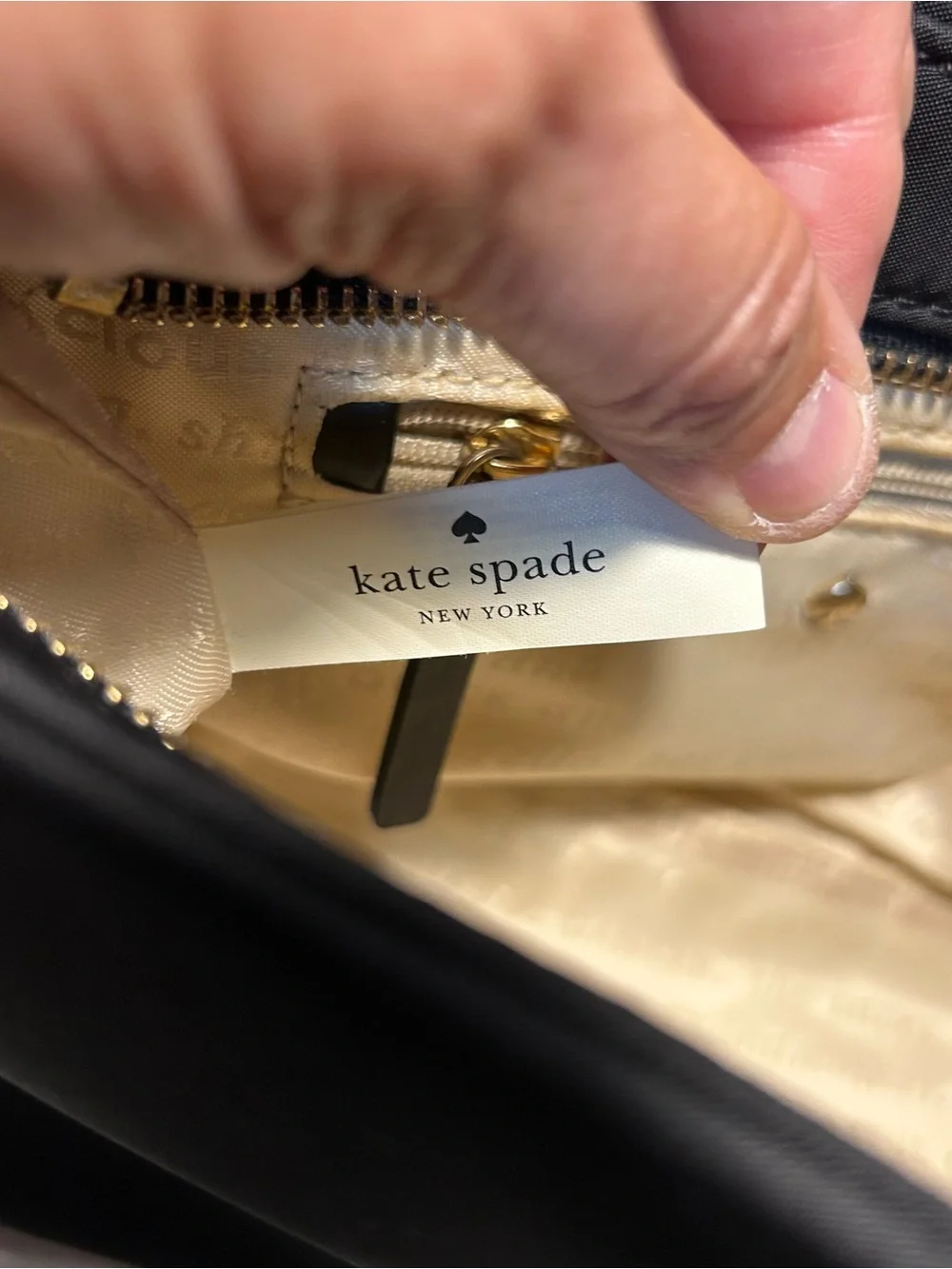 Kate Spade Black Nylon Crossbody Shoulder Bag Bow Detail Classic Leather Strap
